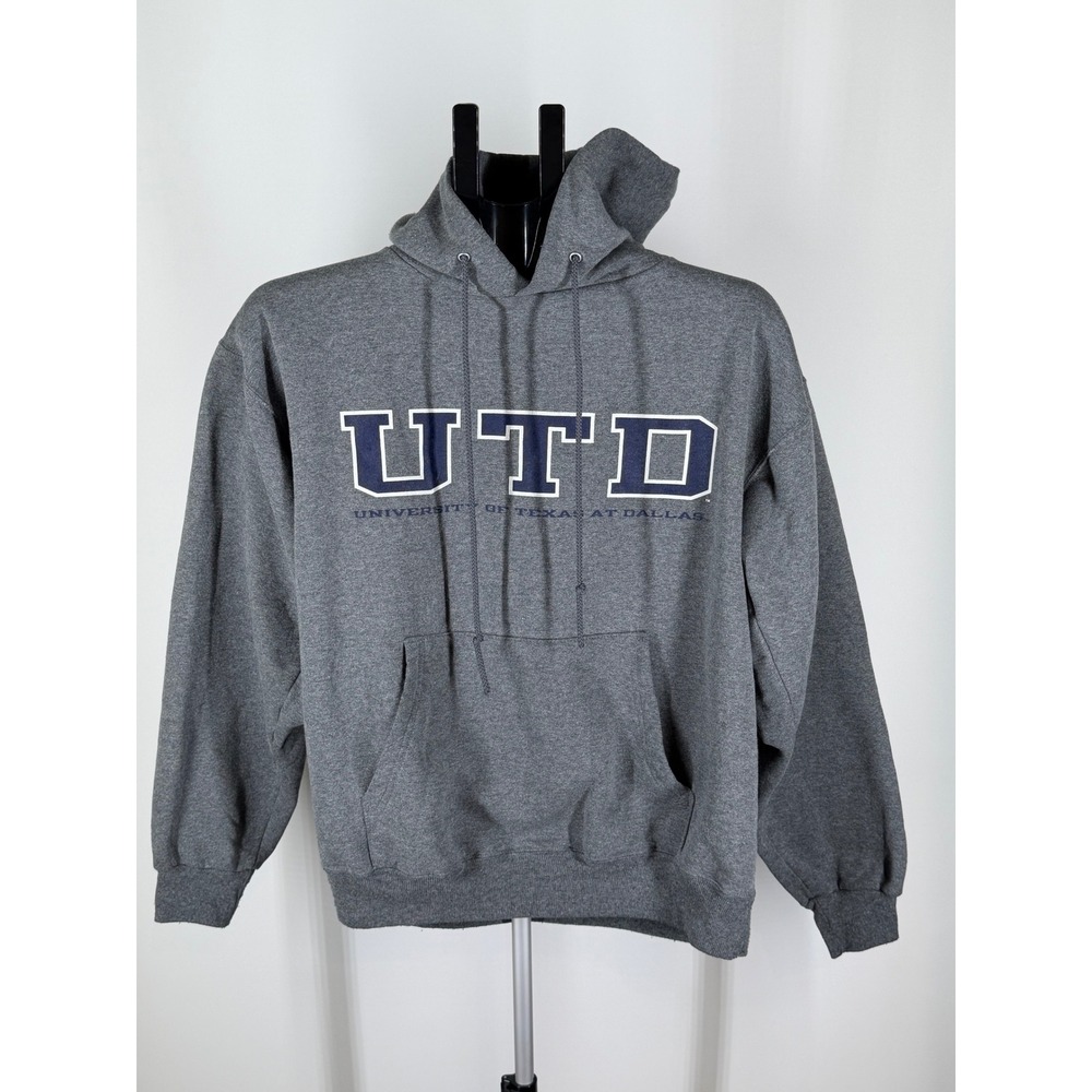 Champion UTD University of Texas at Dallas Hoodie Gray Mens Medium